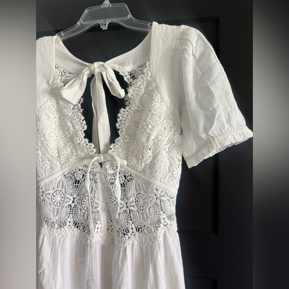 Free People All You Need Is Lace Midi Dress White Ivory Maxi Sundress Boho NWT - Picture 7 of 12